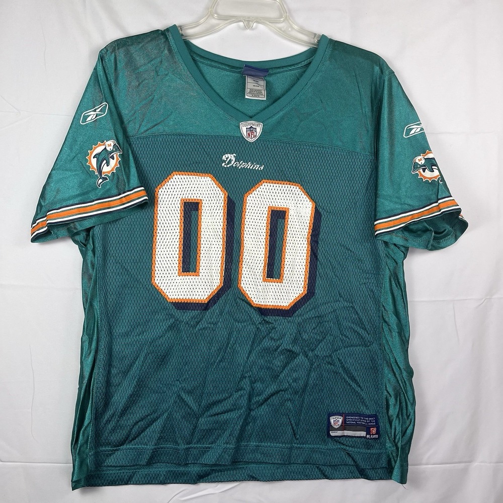 Miami Dolphins‎ Reebok  On Field Football NFL Jersey #00 Fan Womens Sz XL
